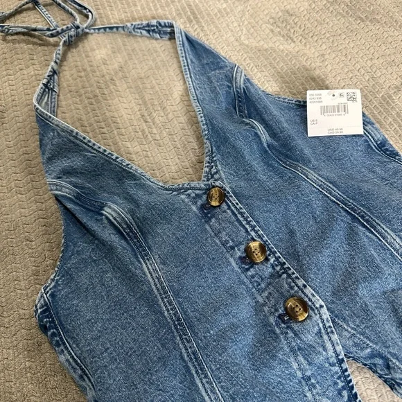 American Eagle Outfitters Denim Blue Halter Tank - Picture 3 of 3